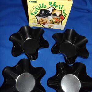 Tortilla Shell Molds- Set of 4 metal Shell Makers - Taco Salad & More